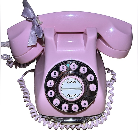 Vintage Other Vintage Baby Pink Landline Phone With Notes Drawer